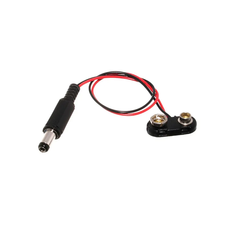 9V Battery Clip with DC Male Plug - 3D Printed Batteries & Power by InnoFab
