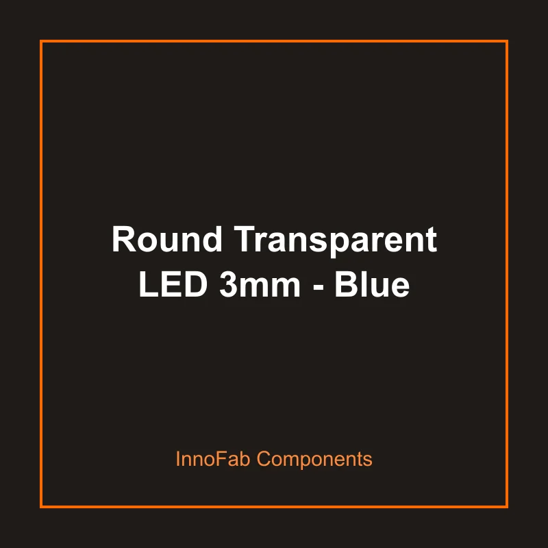 Round Transparent LED 3mm - Blue - 3D Printed LEDs & Displays by InnoFab