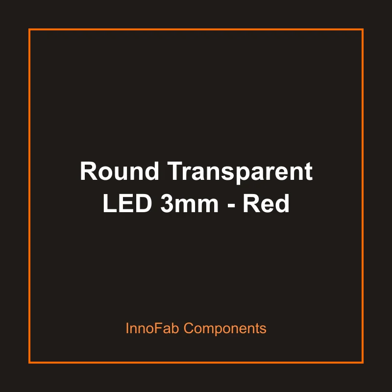 Round Transparent LED 3mm - Red - 3D Printed LEDs & Displays by InnoFab