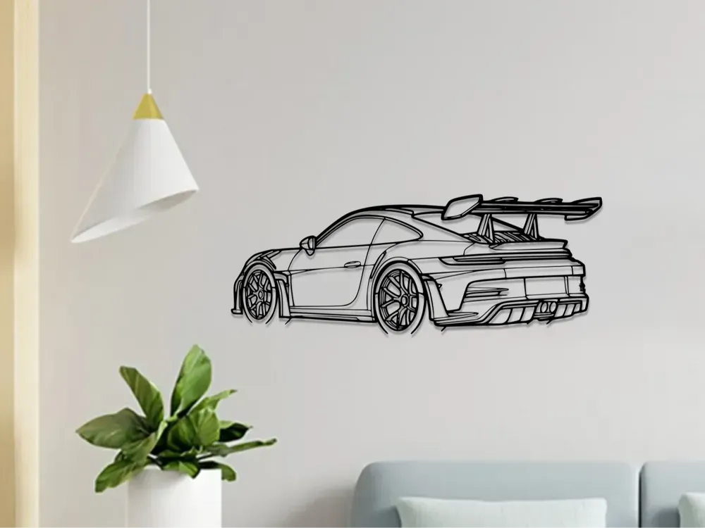 Porsche 911 GT3 RS Wall Art - 3D Printed Home Decor by InnoFab